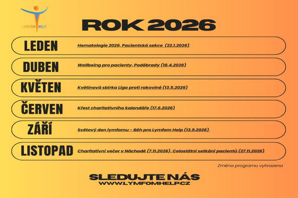 Lymfom Help v roce 2026: navazuje na úspěšné aktivity a přináší další podporu pacientům